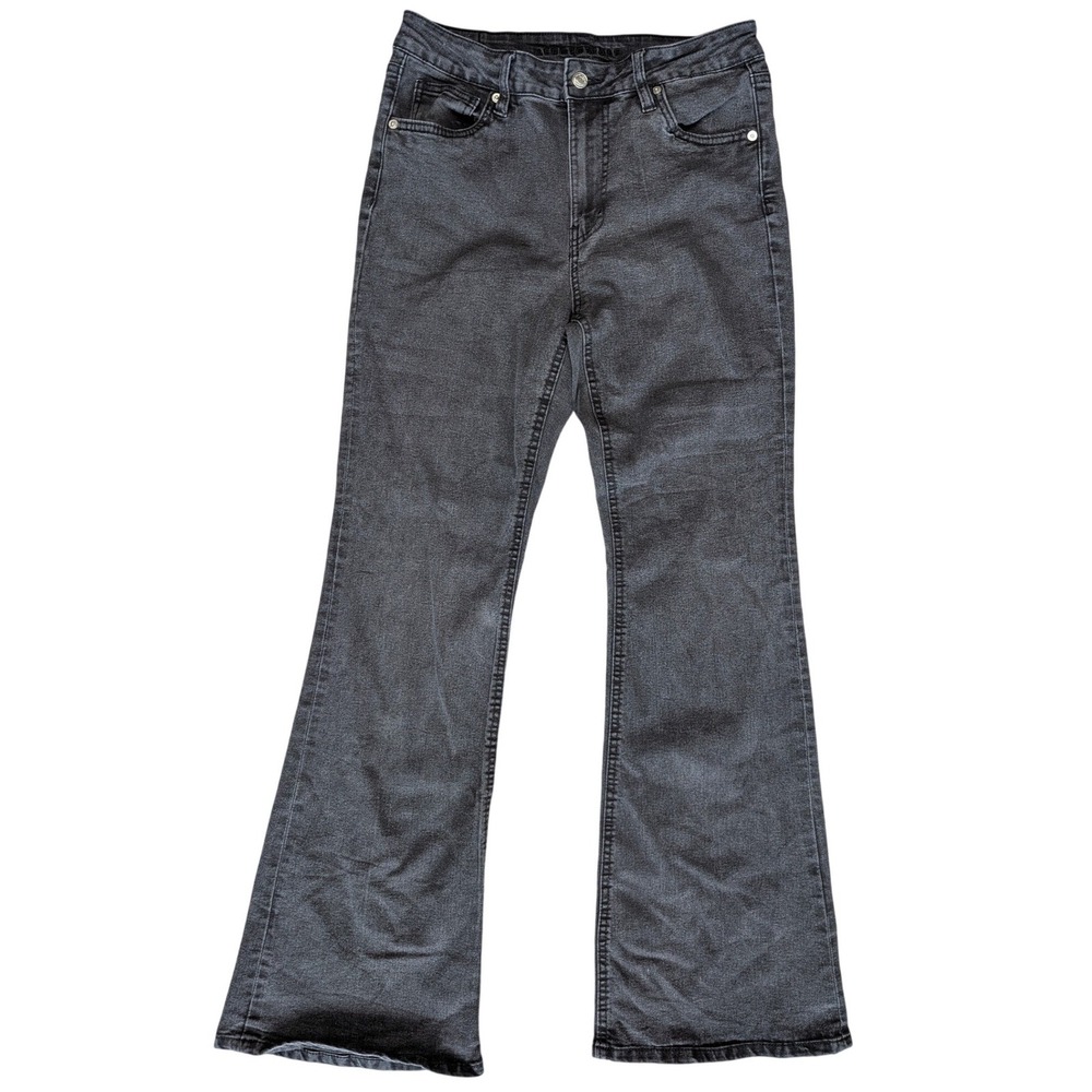 Aeropostal Size 8 High Rise Flare Grey Cotton Blend Denim Jeans
